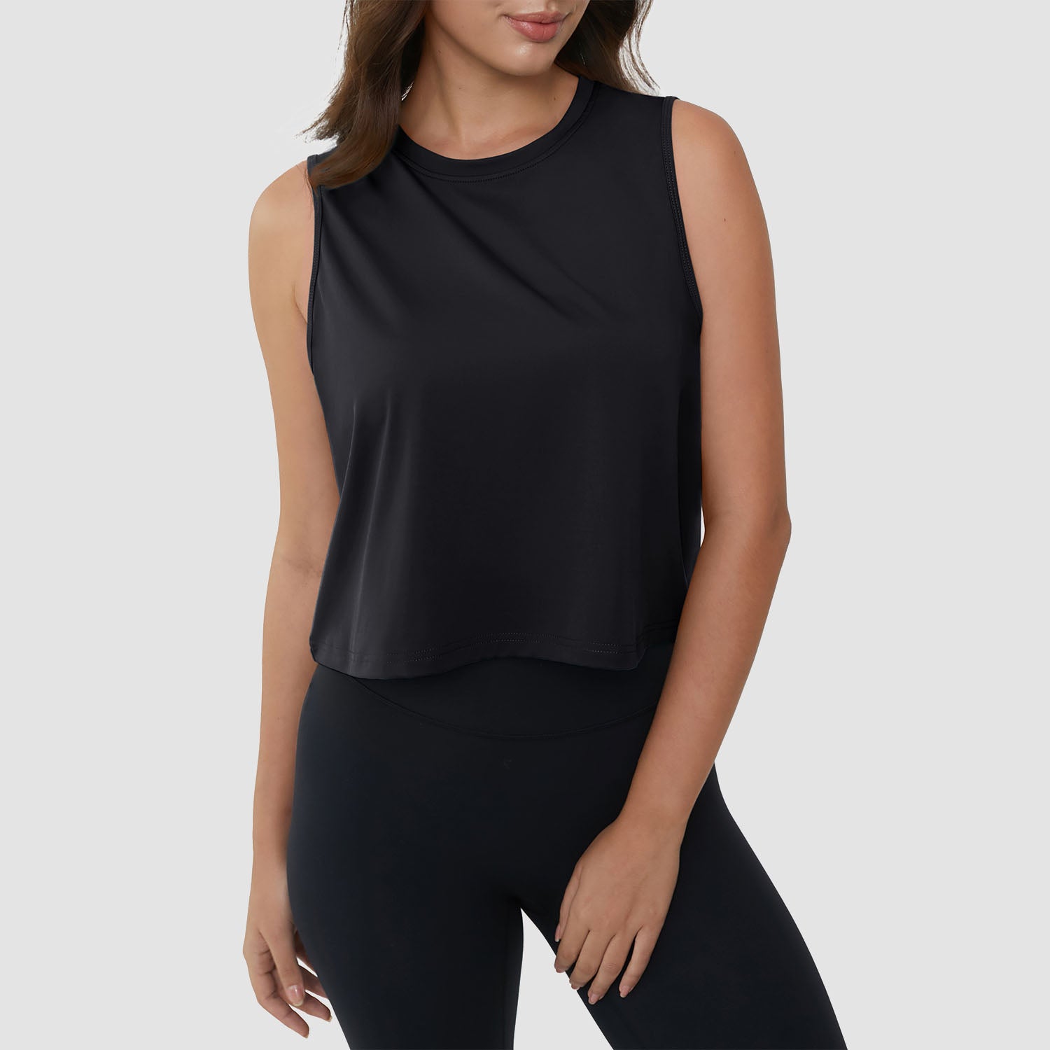 Crop Tops for Women Athletic Running Workout UPF 50+ Cropped Tank Tops - Image 12