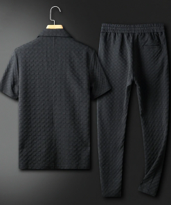 Men's Black Casual Fashion Two Piece Set