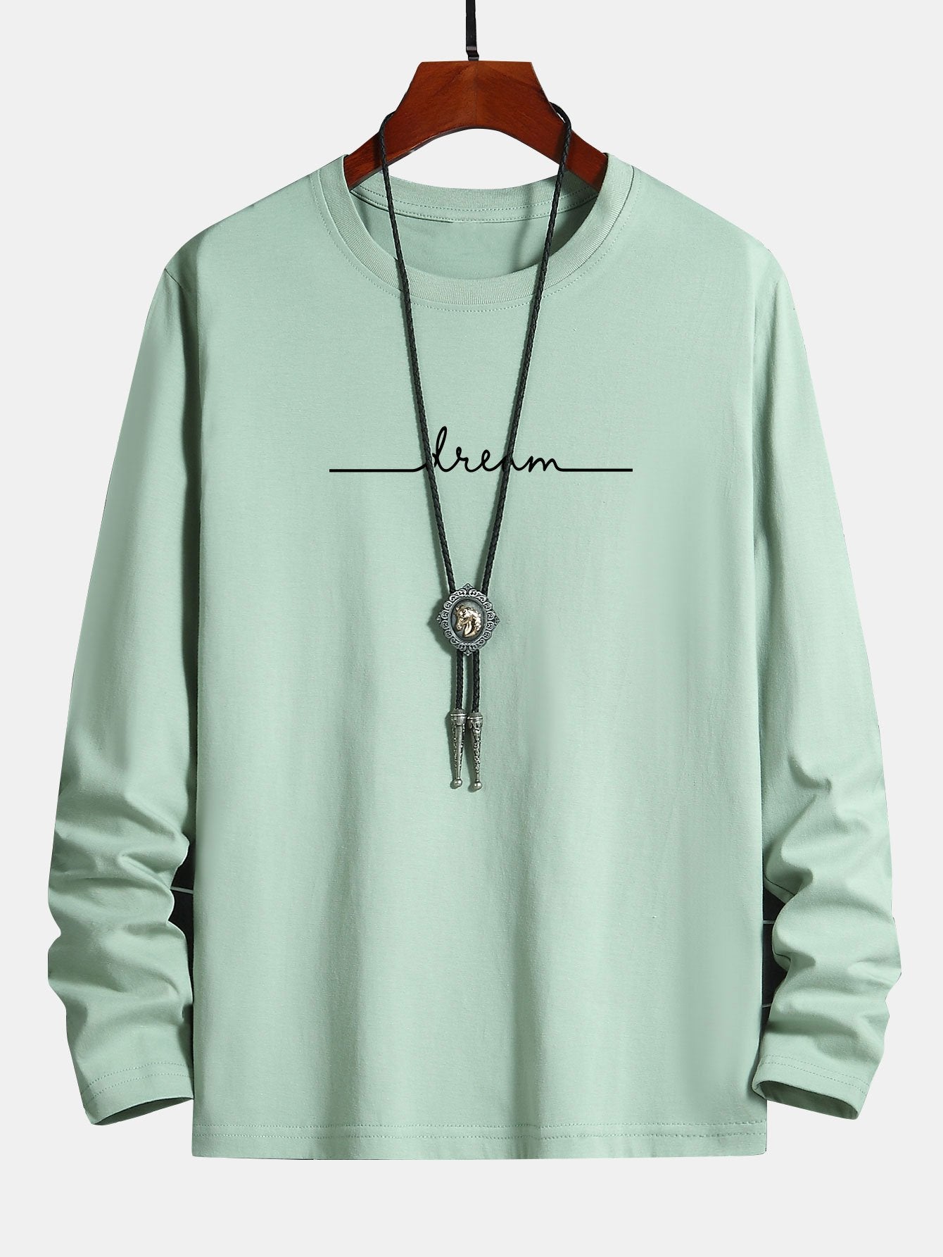 Long Sleeve Dream Print Cotton T-Shirt - Image 6