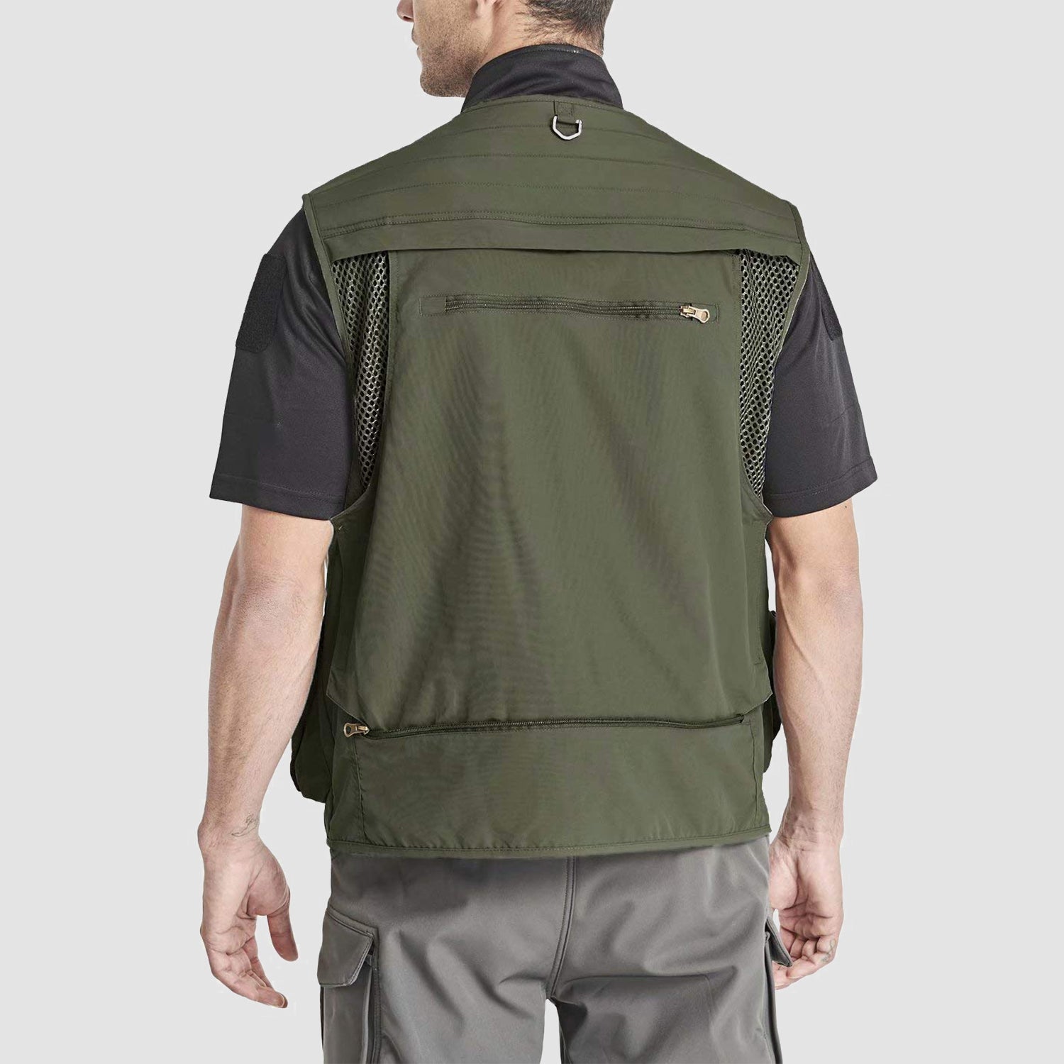 Men's Outerwear Vests Mesh Sleeveless Outdoor Work Vest with Multi Pockets Cargo Waistcoat Fishing - Image 7