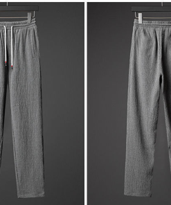 Alternative view of Men's Grey Ice Silk Linen Two Piece