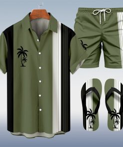 Alternative view of Suitmens Men's Hawaii Vacations Print Shirt Three-Piece Set 058