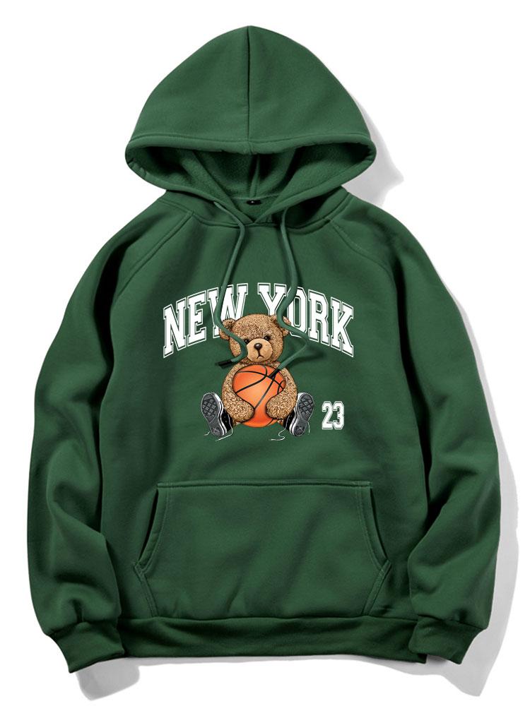 New York Basketball Bear Print Hoodie - Image 6