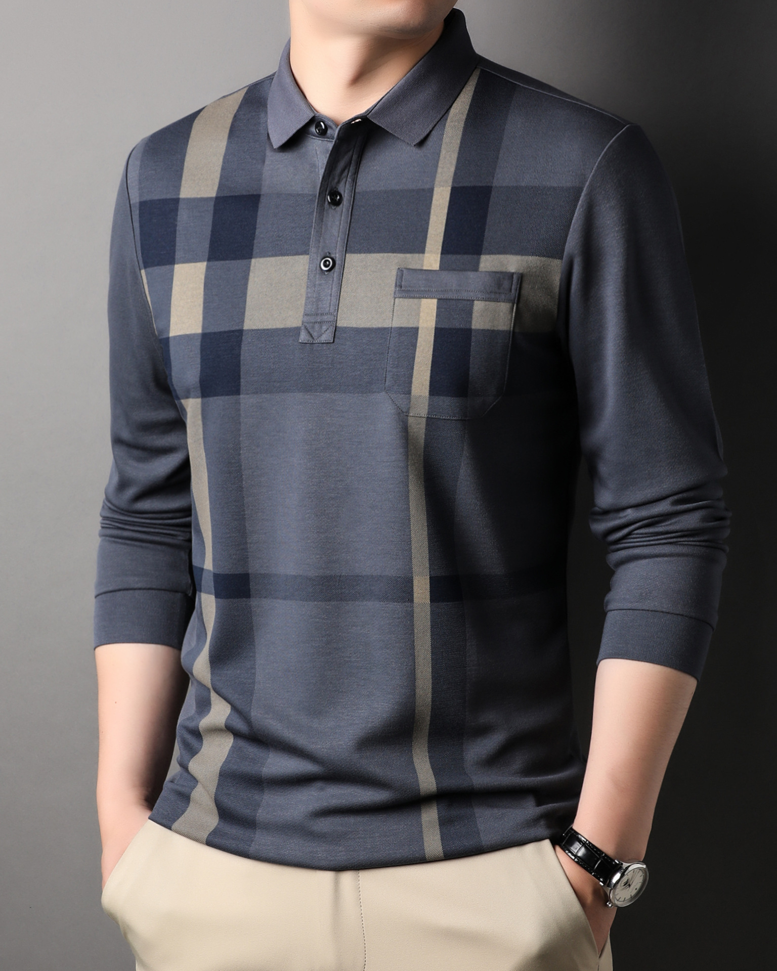 Men's Casual Color Block POLO Shirt 002 - Image 2