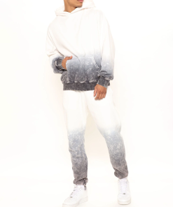 Men's Ombre Tie Dye Print Hoodie Set