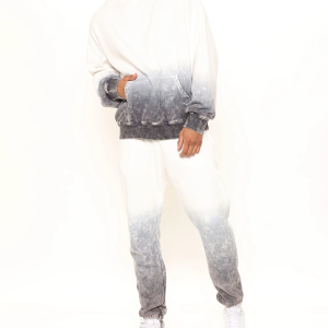 Men's Ombre Tie Dye Print Hoodie Set