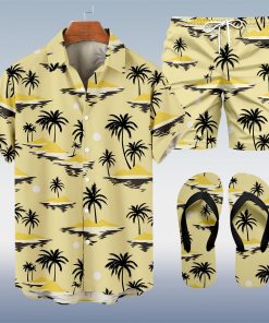 Suitmens Men's Tiki Party Hawaiian Vacation Print Three-Piece Set 017