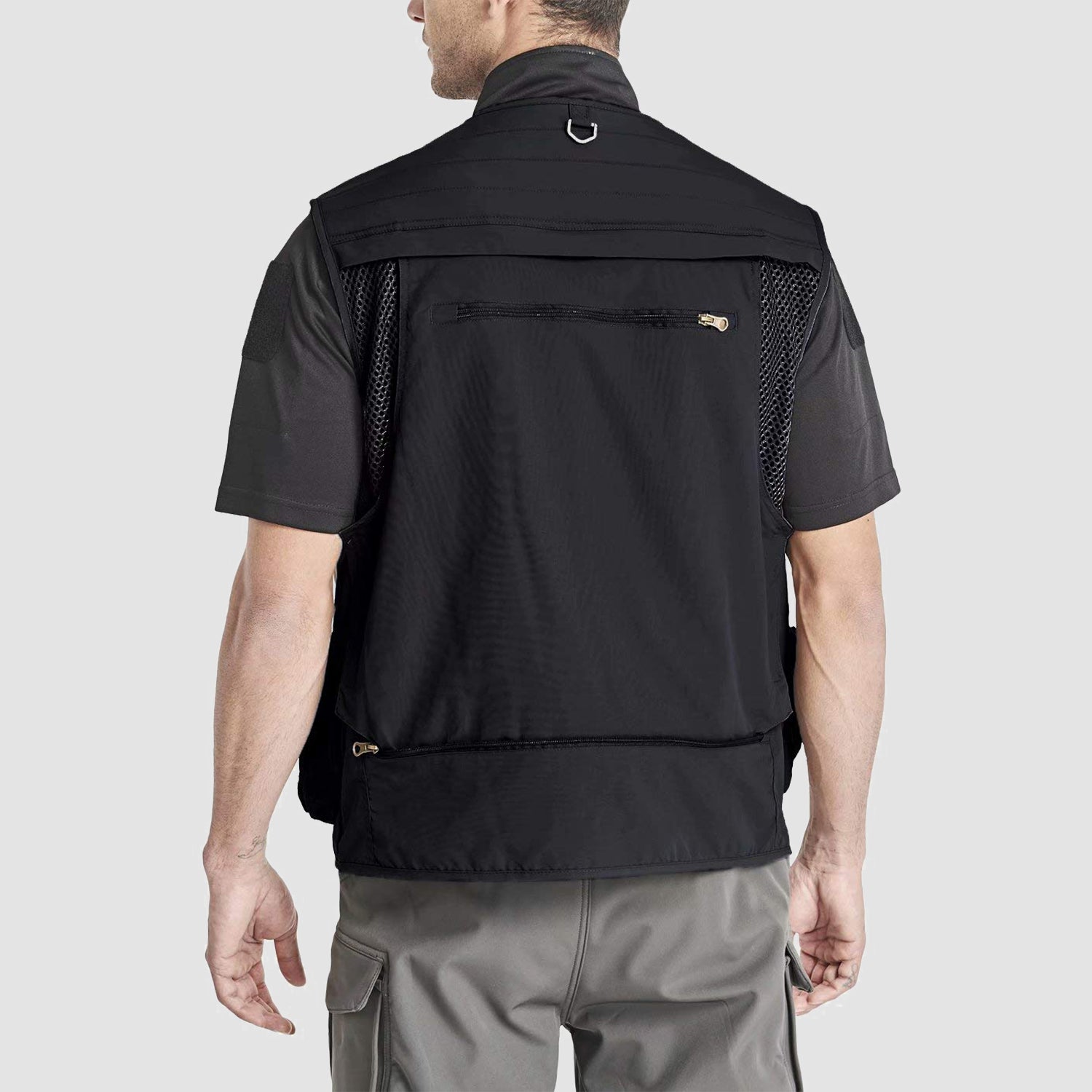 Men's Outerwear Vests Mesh Sleeveless Outdoor Work Vest with Multi Pockets Cargo Waistcoat Fishing - Image 4