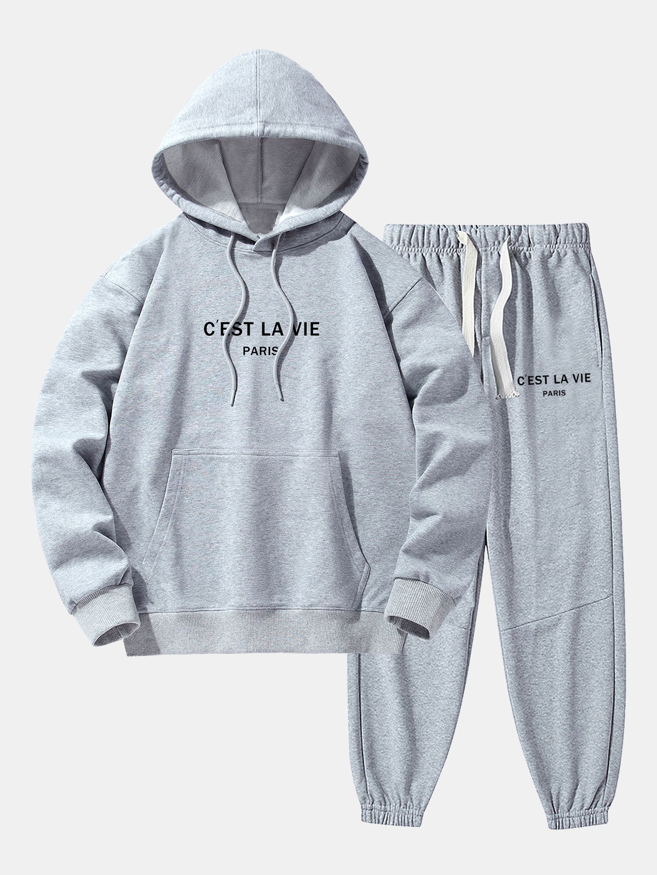 Paris Print Cotton Blend Hoodie & Jogger Pants - Image 4