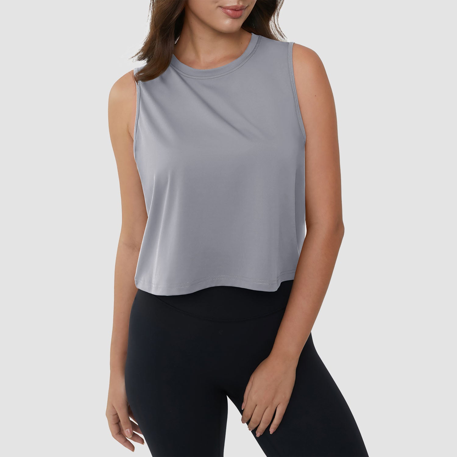 Crop Tops for Women Athletic Running Workout UPF 50+ Cropped Tank Tops - Image 17