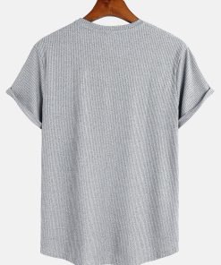 Muscle Fit Arc Hem Textured T-Shirt