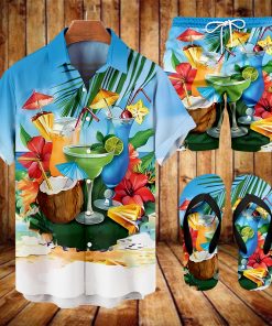 Suitmens Men's Hawaiian Tiki Party Shirt Three-Piece Set 047