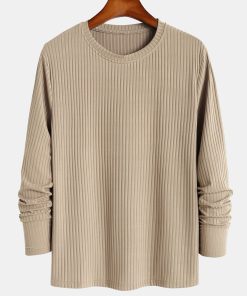 Alternative view of Muscle Fit Long Sleeved Ribbed T-Shirt