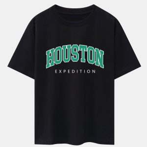 Houston Print Drop Shoulder Oversize T-Shirt & Sweat Shorts