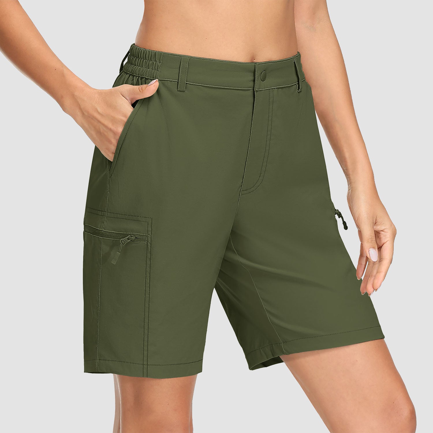 Women's Hiking Shorts with 5 Pockets Water-Resistant Ripstop Cargo Shorts Quick Dry - Image 4