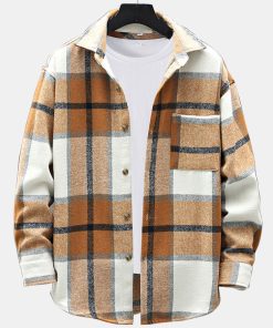 Flannel Plaid Overshirt With Pocket