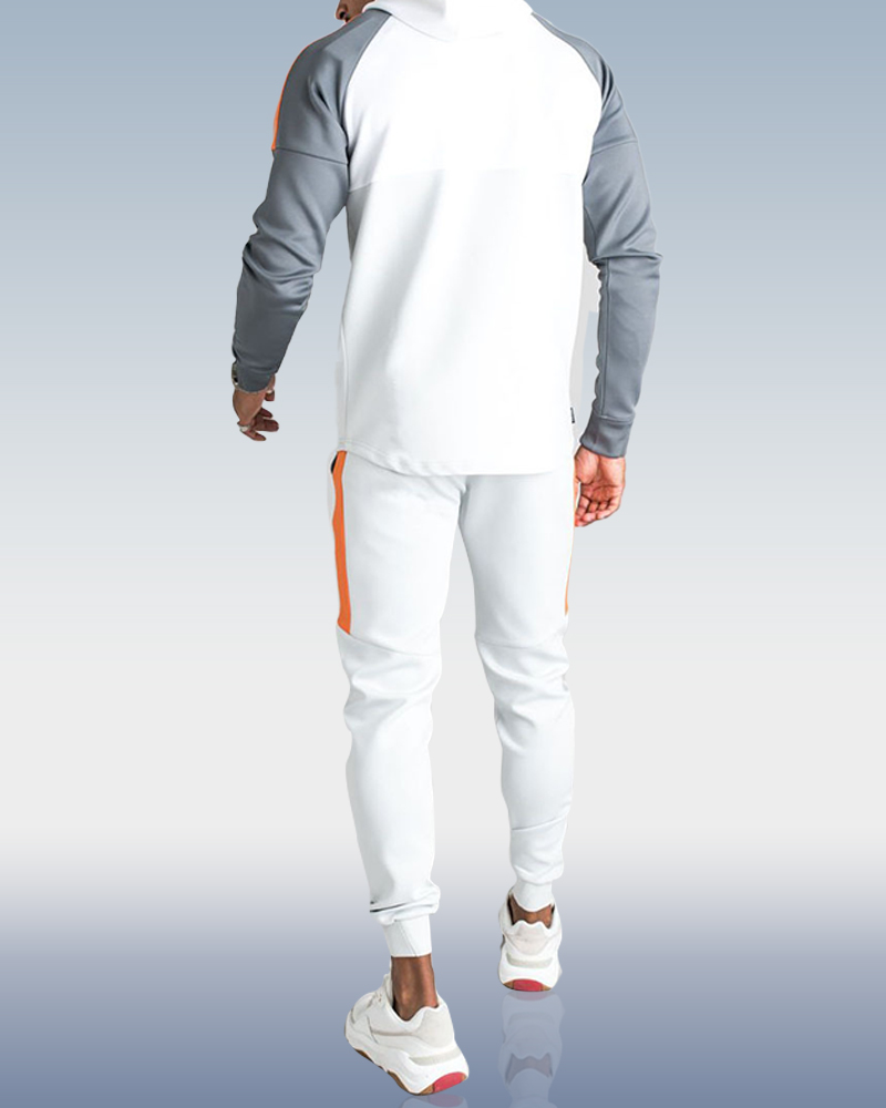 Men's Contrast Color Casual Sports Two Piece Set - Image 2
