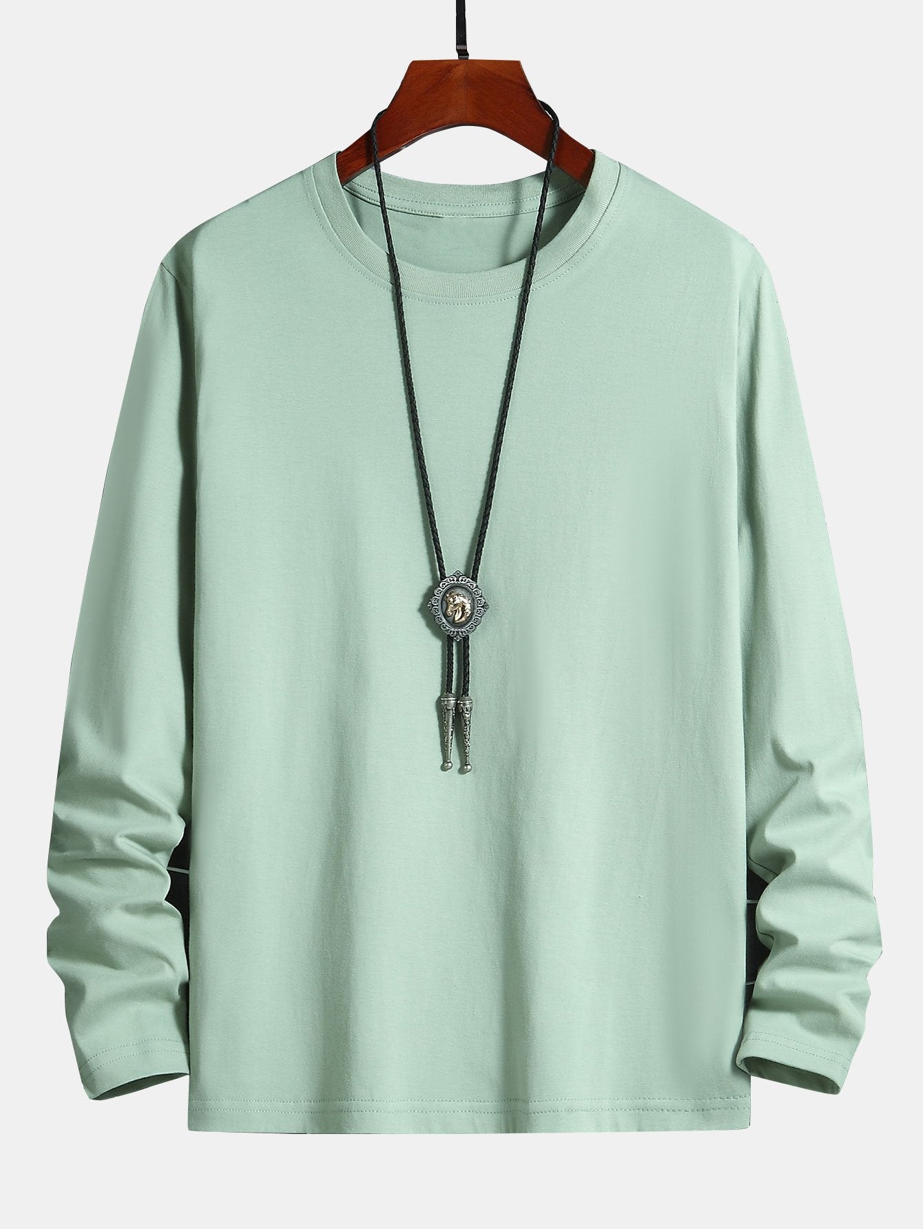 Basic Long Sleeve Cotton T-Shirt - Image 9