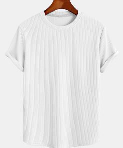 Alternative view of Muscle Fit Arc Hem Ribbed T-Shirt