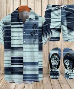 Suitmens Men's Hawaiian Bowling Print Shirt Three-Piece Set 049