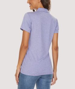 Women's Polo T-Shirts 4-Button Moisture Wicking Athletic Tee Shirts