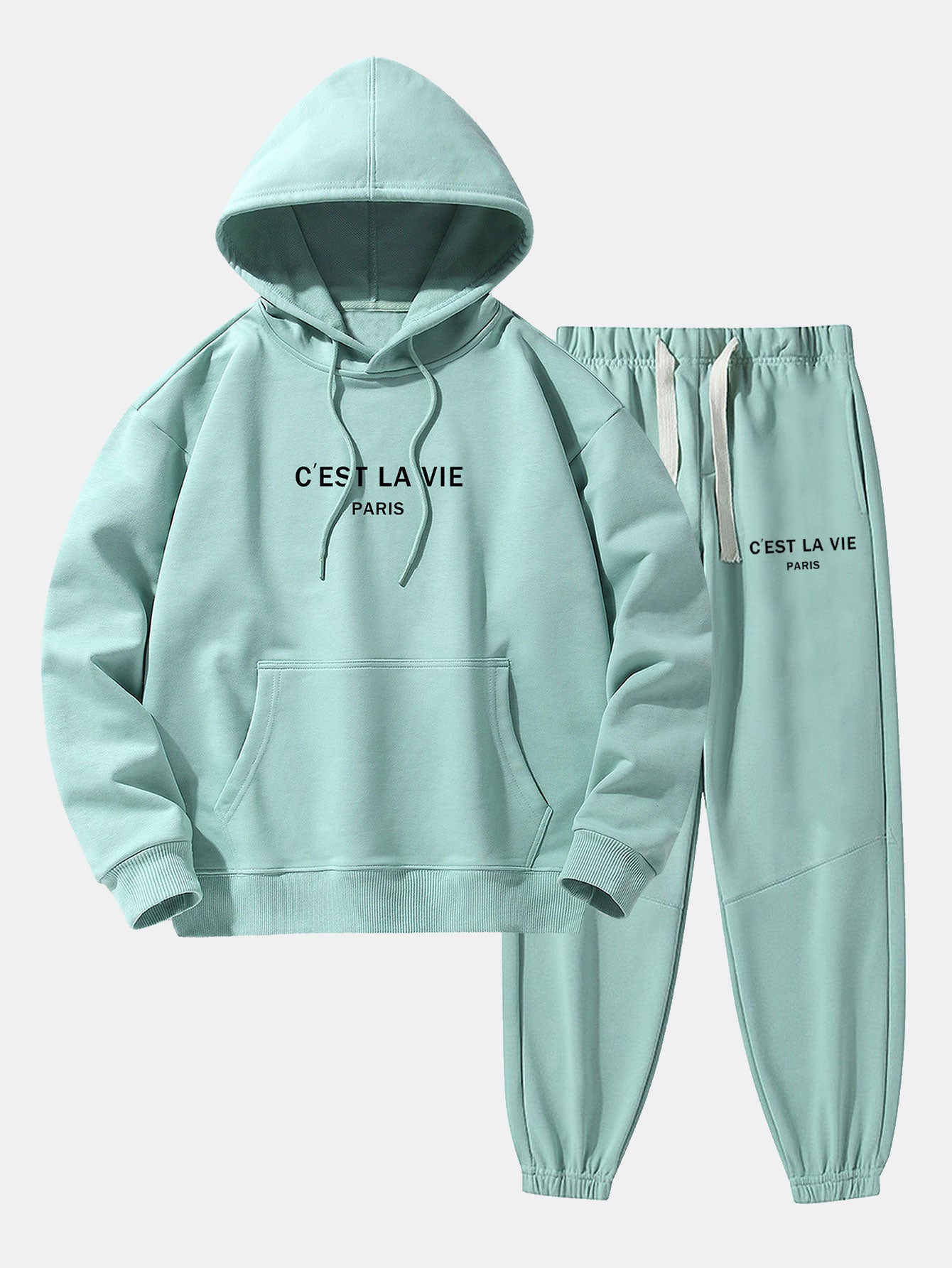 Paris Print Cotton Blend Hoodie & Jogger Pants - Image 5