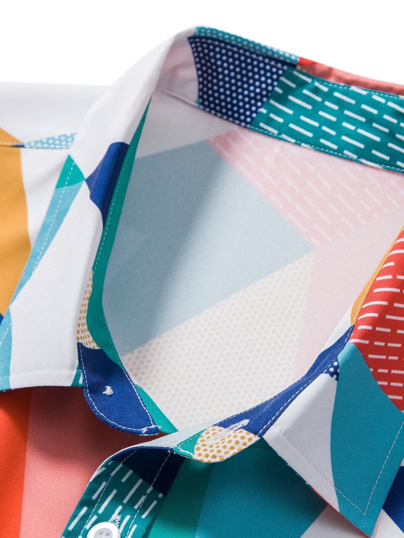 Color Block Geometric Print Shirt & Swim Shorts - Image 8