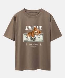 Money Bear Print Heavy Weight Oversize T-Shirt