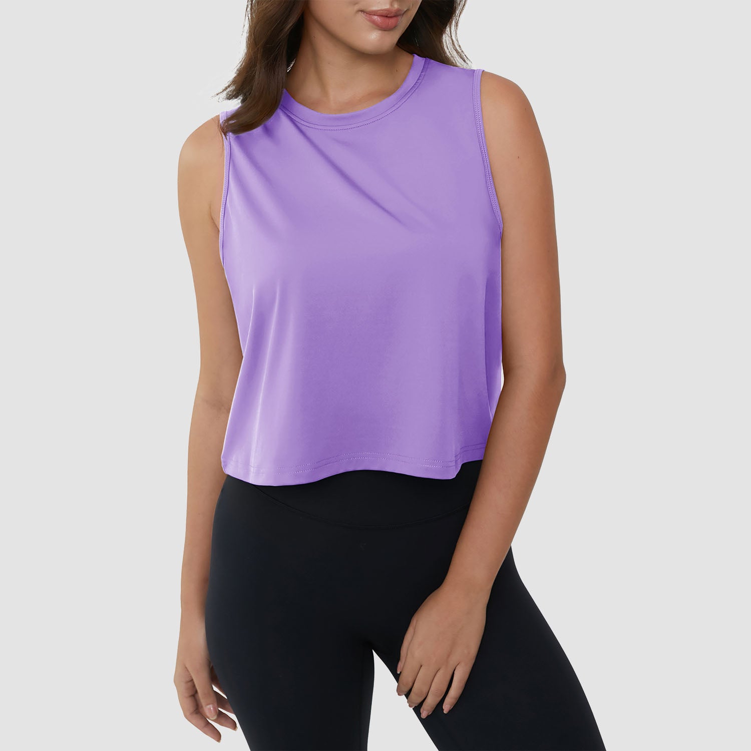 Crop Tops for Women Athletic Running Workout UPF 50+ Cropped Tank Tops - Image 19