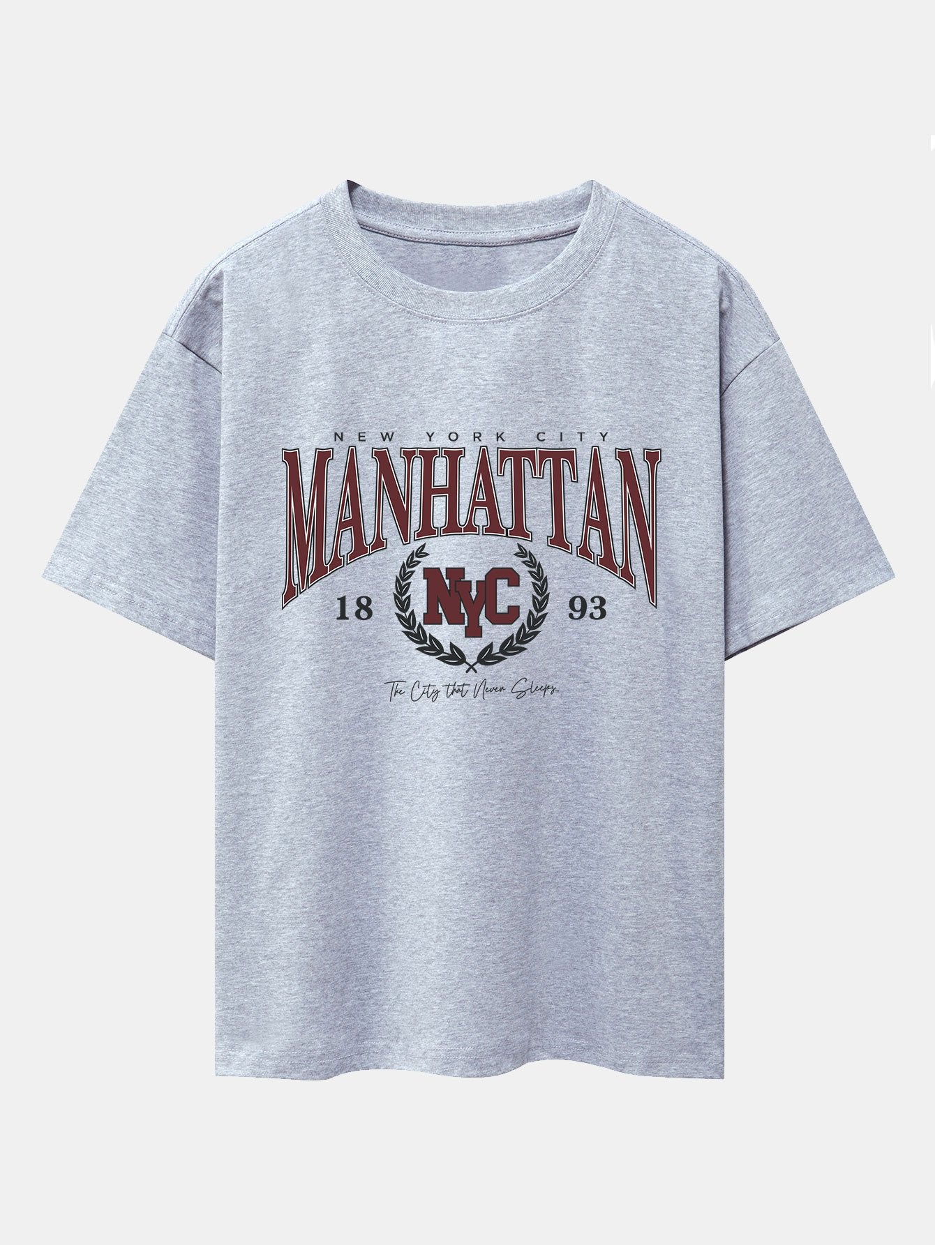 Manhattan Varsity Print Heavy Weight Oversize T-Shirt - Image 2