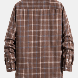 Long Sleeve Plaid Shirt With Pocket
