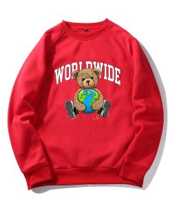 Alternative view of Worldwide Bear Print Raglan Sleeves Sweatshirt