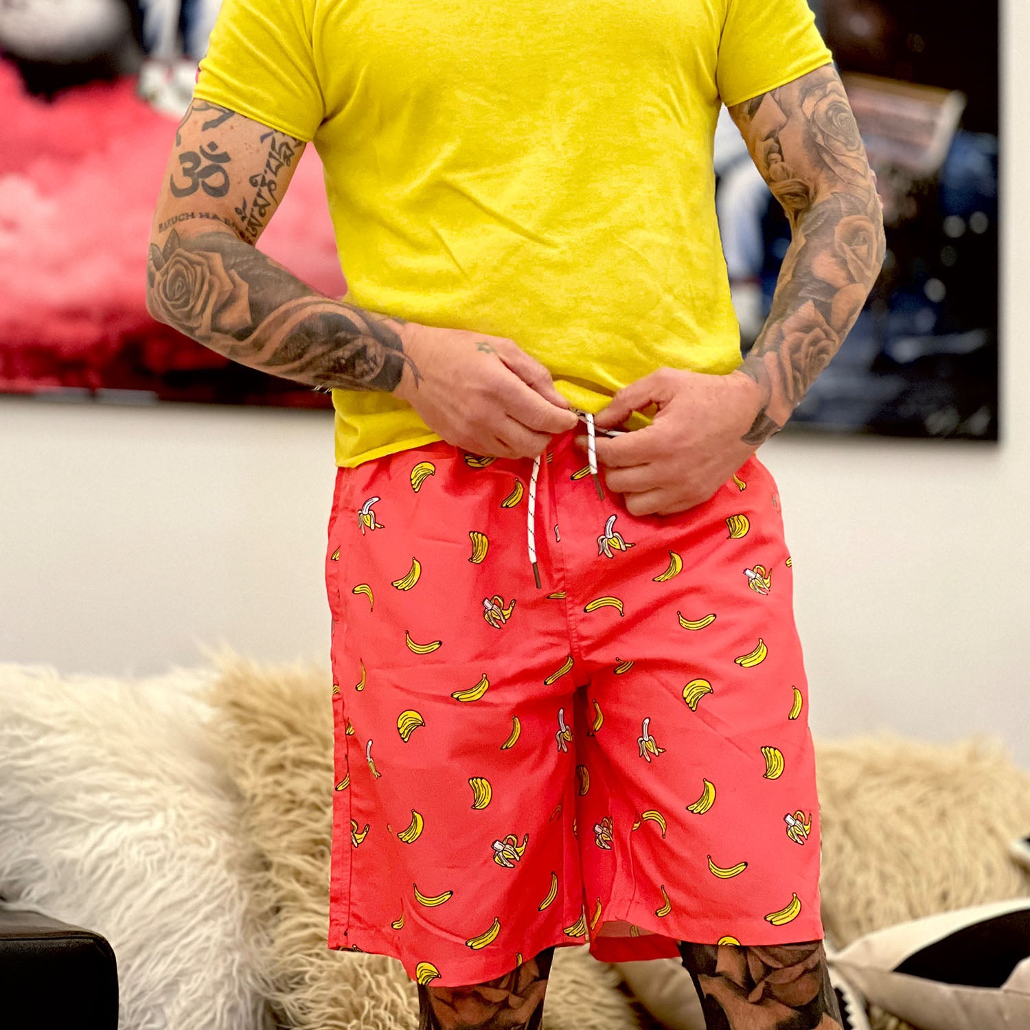 Men's Beach Shorts Swimming Trunks Mesh Lining Shorts with 2 Pockets Quick Dry - Image 3