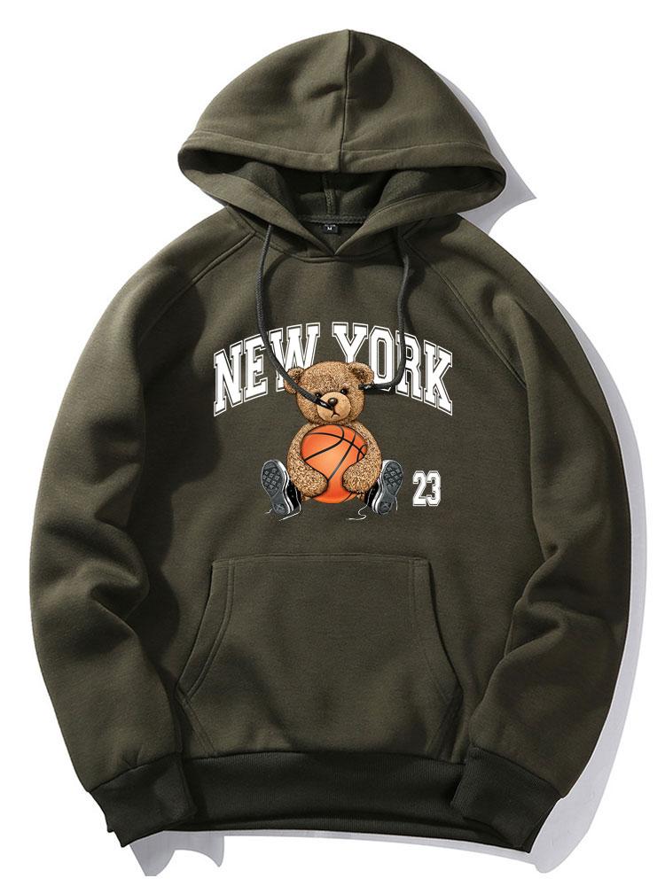 New York Basketball Bear Print Hoodie - Image 14