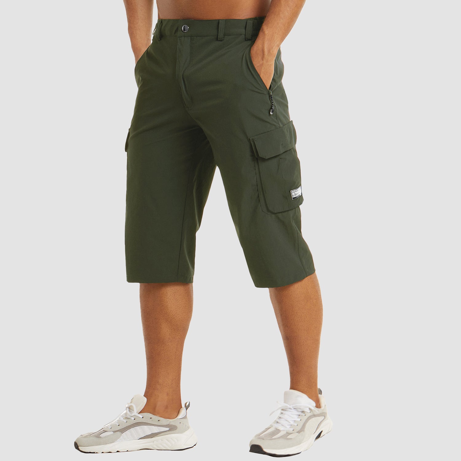 Men Knee Length Shorts Lightweight Thin Quick Dry Cargo Shorts - Image 6