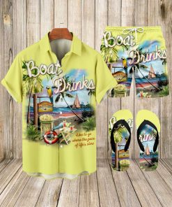Suitmens Men's Hawaii Vacations Print Shirt Three-Piece Set 062