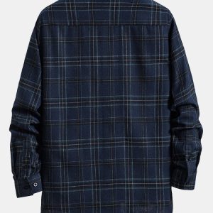 Long Sleeve Plaid Shirt With Pocket