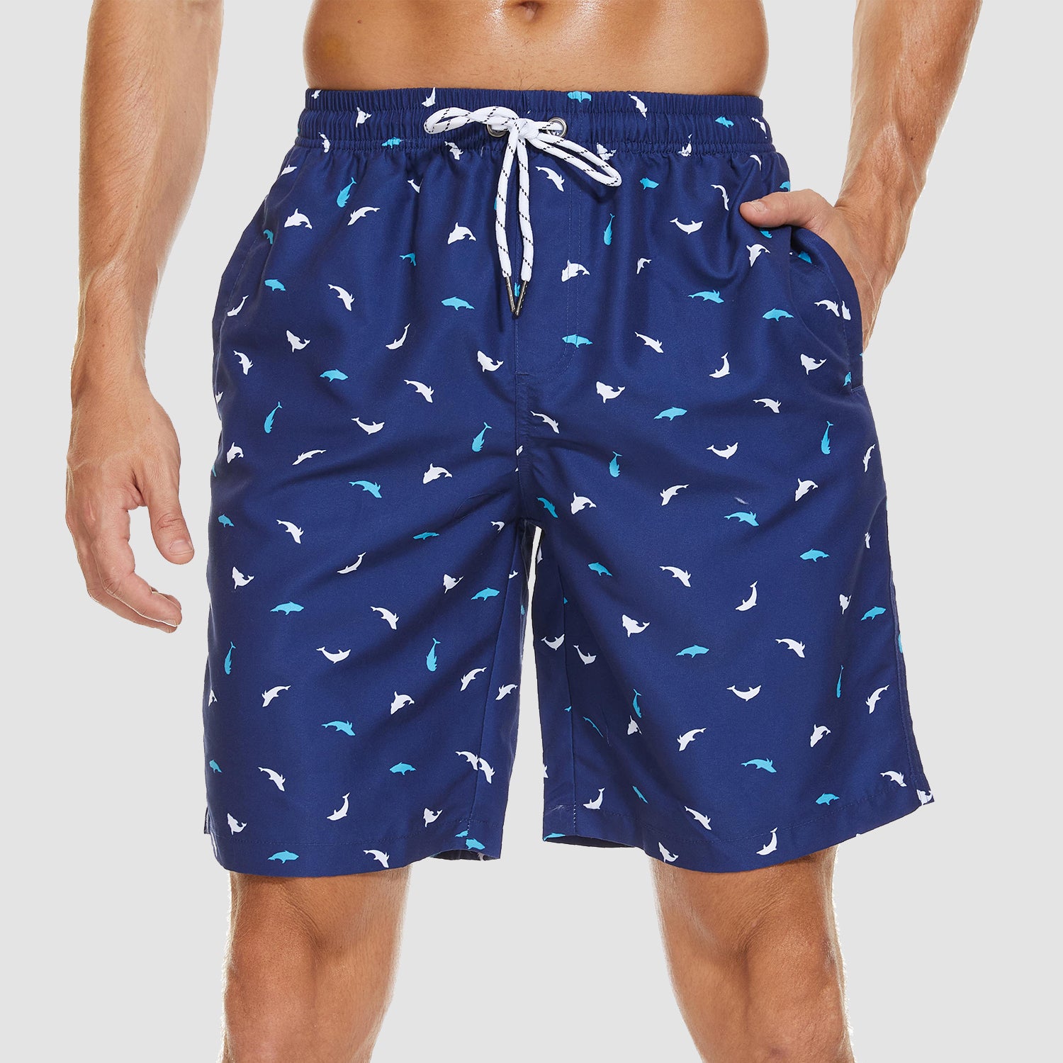 Men's Beach Shorts Swimming Trunks Mesh Lining Shorts with 2 Pockets Quick Dry - Image 11