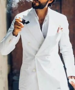 Alternative view of OK Elegant Plain Lapel Collar Double Breasted Slim Fit Blazer & Pants 2Pcs Set