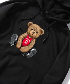 New York Bear Print Hoodie