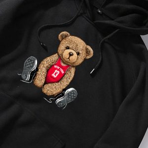 New York Bear Print Hoodie