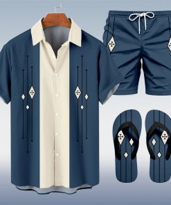 Alternative view of Suitmens Men's Hawaii Vacations Print Shirt Three-Piece Set 054