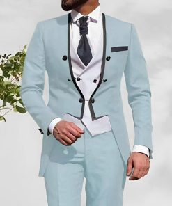 Alternative view of Dressy Solid Color Double Breasted Plus Size Blazer & Blazer Vest & Pants 3Pcs Set