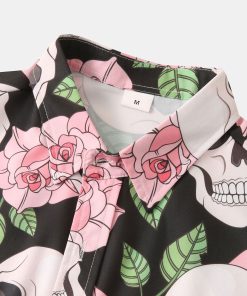 Alternative view of Skull Rose Print Button Up Shirt