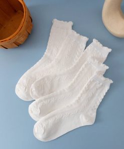 5pairs Solid Crew Socks