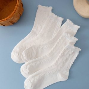 5pairs Solid Crew Socks