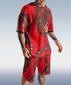 Alternative view of Men's Tiger Print Short Sleeve Two-Piece Set 3 Colors