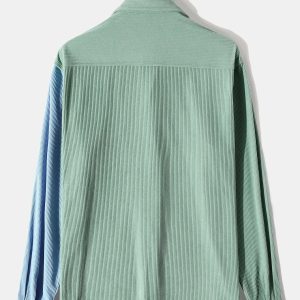 Long Sleeve Two Tone Corduroy Overshirt