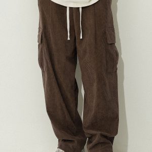 Loose Fit Corduroy Cargo Pants