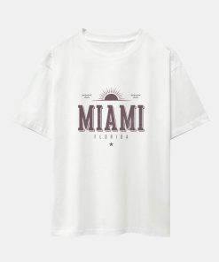 Vintage Miami Letter Print Heavy Weight Oversize T-Shirt